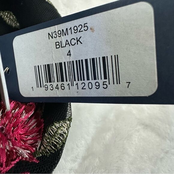 Marchesa Notte Size 4 Ruffle Embroidered Tulle Gown Black Pink Floral Formal NWT - Picture 11 of 16